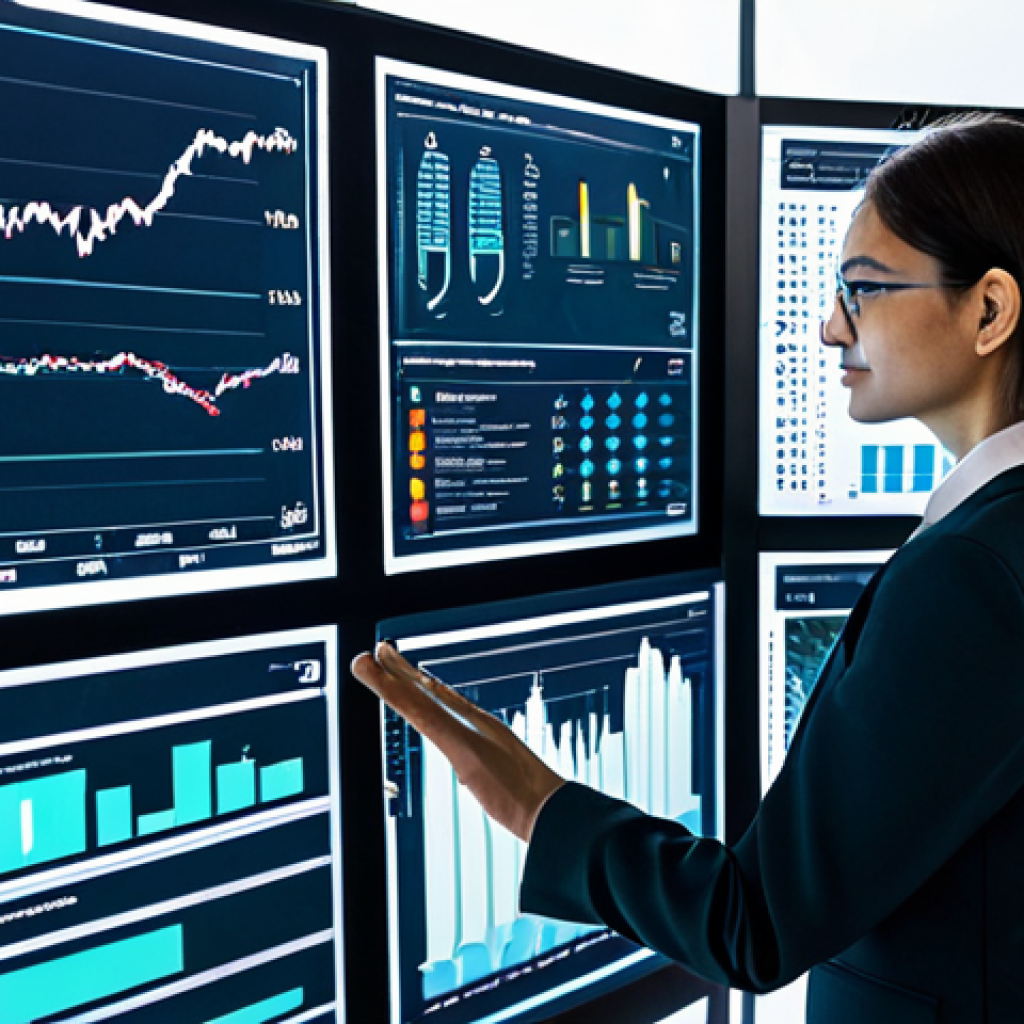 A professional policy analyst in a modest business suit, fully clothed, appropriate attire, standing confidently in a futuristic data analysis center. They are interacting with a large, translucent holographic display showing complex graphs, predictive models, and real-time data visualizations. Multiple high-tech monitors surround them, displaying dashboards with AI and Machine Learning insights. The environment is sleek, modern, and well-lit, emphasizing innovation and technology in governance. The pose is natural and professional, showcasing deep engagement with data. safe for work, appropriate content, fully clothed, professional dress, perfect anatomy, correct proportions, natural pose, well-formed hands, proper finger count, natural body proportions, high quality, professional photography.