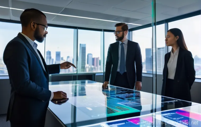 정책분석사와 데이터 기반 정책 성공 사례 연구와 성공 요인 연구 - **Prompt:** A diverse group of policy analysts, both men and women, in professional business attire,...