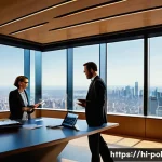 정책분석사와 국제기구의 정책 사례 - **Prompt:** A diverse group of four policy analysts, two men and two women, in their late 30s to ear...