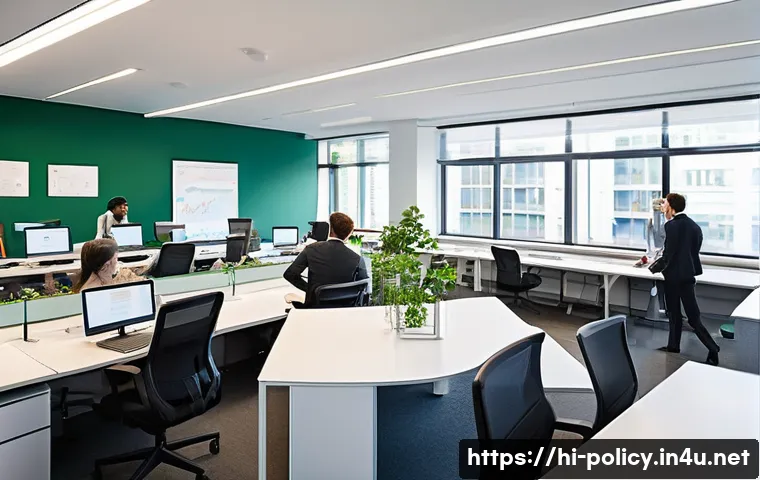 정책분석사 신입 vs 경력직 비교 - **Prompt for "The Modern Policy Analyst's Collaborative Hub"**:
"A bright, spacious, and ultra-m...