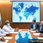 정책분석사와 환경 정책 연구 - A detailed and realistic digital illustration of a diverse group of Indian scientists and policymake...