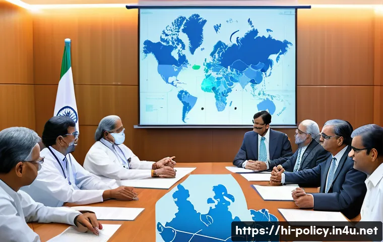 정책분석사와 환경 정책 연구 - A detailed and realistic digital illustration of a diverse group of Indian scientists and policymake...