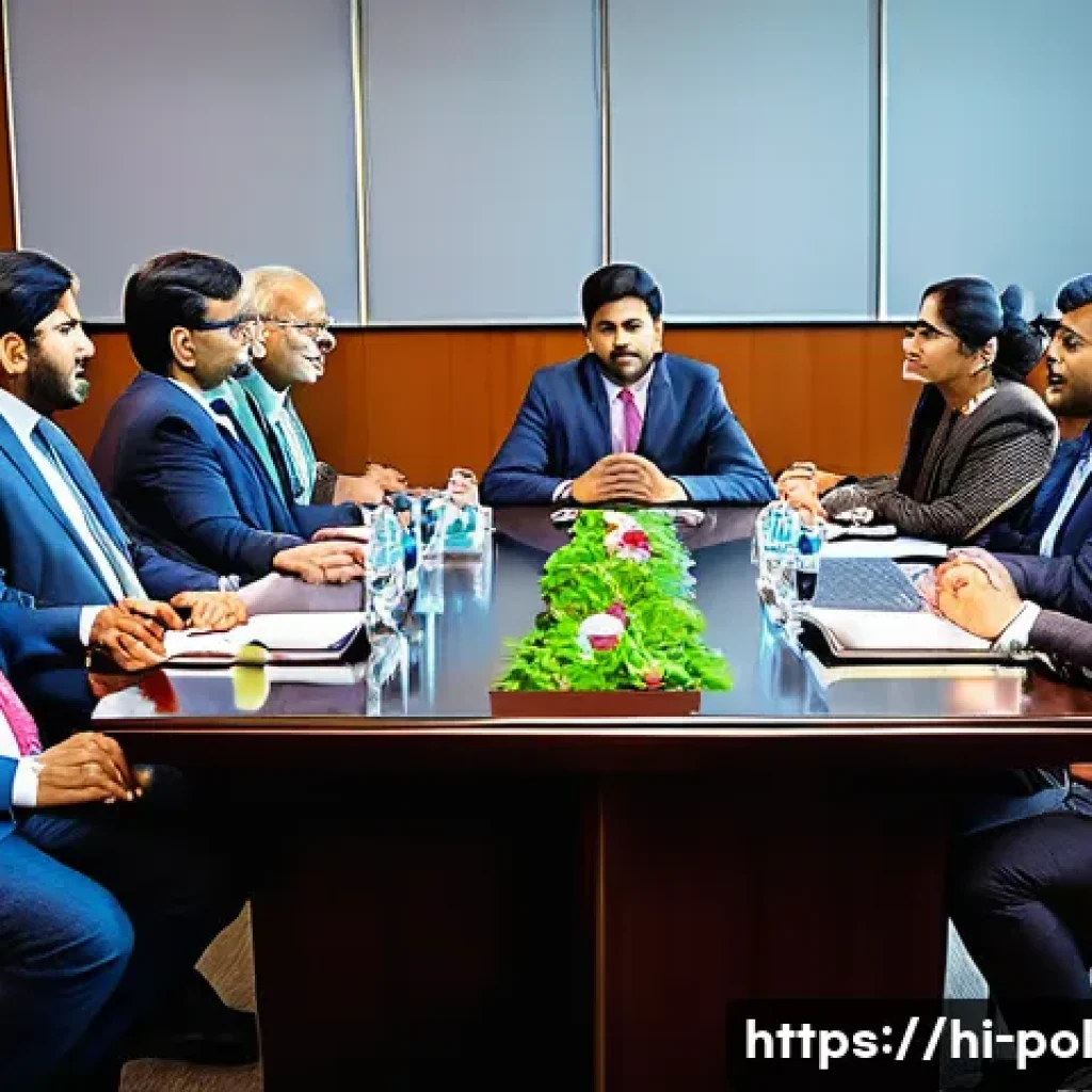 정책분석사와 전문가 네트워크 확장법 - A professional Indian conference setting with diverse experts engaged in active listening and dialog...