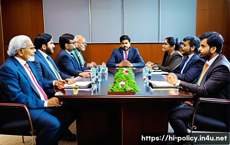 정책분석사와 전문가 네트워크 확장법 - A professional Indian conference setting with diverse experts engaged in active listening and dialog...