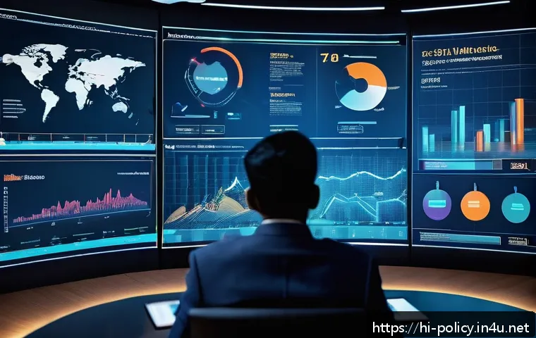 정책분석사와 데이터 통계의 활용 사례 - A detailed and vibrant illustration of an Indian policymaker using advanced AI and machine learning ...